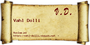 Vahl Dolli névjegykártya